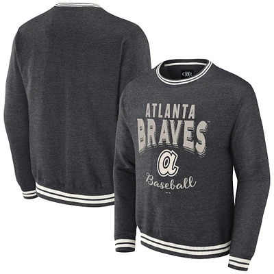 Men's Darius Rucker Collection by Fanatics  Heather Charcoal Atlanta Braves Vintage Pullover Sweatshirt
