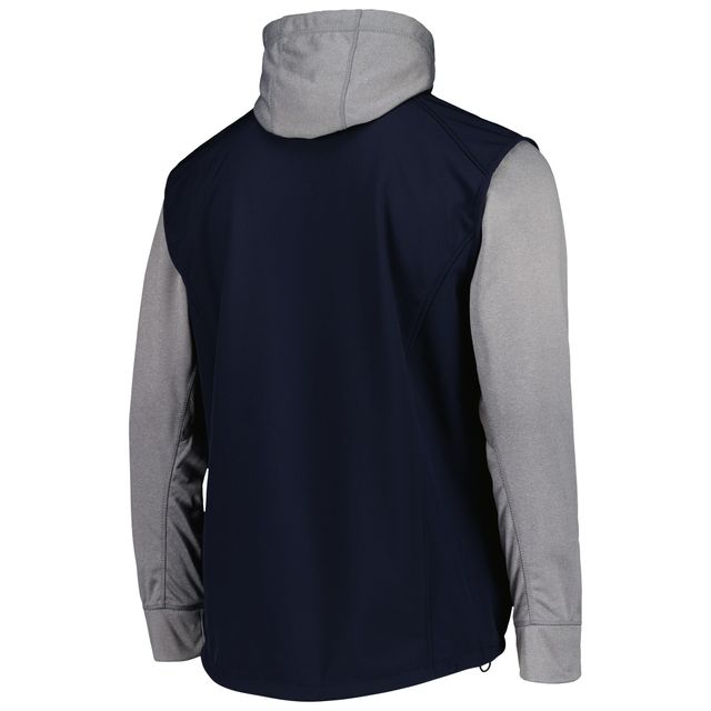 Veste à glissière pleine longueur Dunbrooke pour homme, bleu marine/gris chiné, Atlanta Braves Alpha