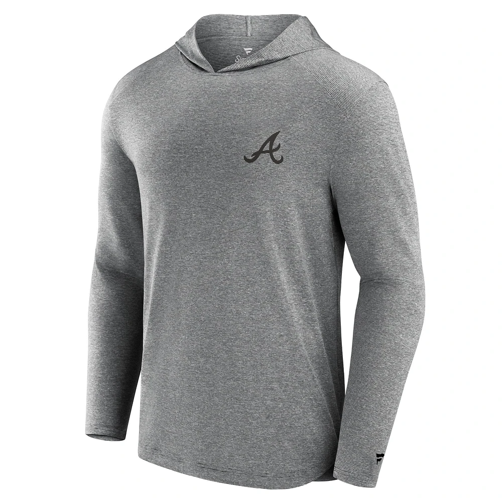Men's Fanatics Black Atlanta Braves Front Office Tech Lightweight Hoodie T-Shirt