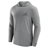 Men's Fanatics Black Atlanta Braves Front Office Tech Lightweight Hoodie T-Shirt