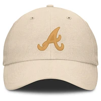 Men's Fanatics Cream Atlanta Braves Front Office Leather Patch Adjustable Hat