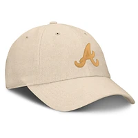 Men's Fanatics Cream Atlanta Braves Front Office Leather Patch Adjustable Hat