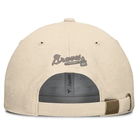 Men's Fanatics Cream Atlanta Braves Front Office Leather Patch Adjustable Hat