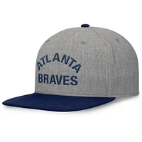 Men's Fanatics Heather Gray/Navy Atlanta Braves Elements Flat Brim Snapbuckle Hat