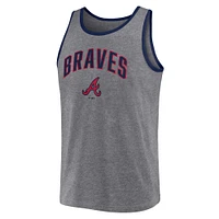Men's Fanatics  Heather Gray Atlanta Braves Primary Tank Top