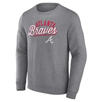 Men's Fanatics Heather Gray Atlanta Braves Simplicity Pullover Sweatshirt