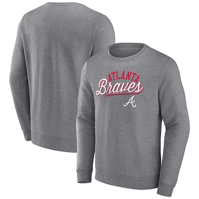 Sweat-shirt Fanatics Heather Grey Atlanta Braves Simplicity pour hommes