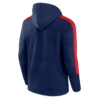 Men's Fanatics Heather Navy Atlanta Braves Gains Fleece Full-Zip Hoodie