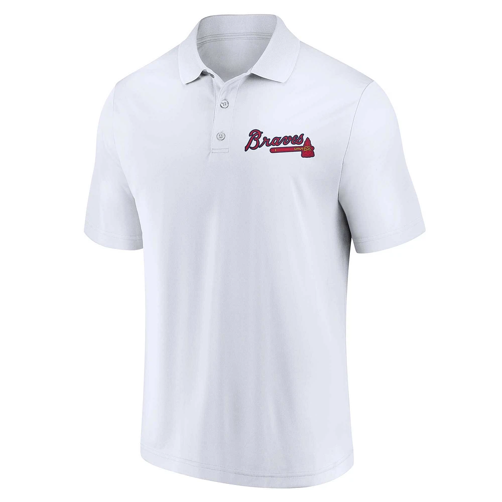 Men's Fanatics Navy/White Atlanta Braves Two-Pack Logo Lockup Polo Set