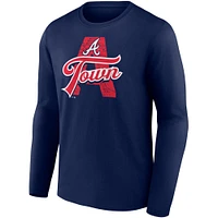 Men's Fanatics Navy Atlanta Braves A-Town Hometown Collection Long Sleeve T-Shirt
