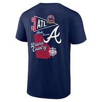 Men's Fanatics Navy Atlanta Braves Split Zone T-Shirt