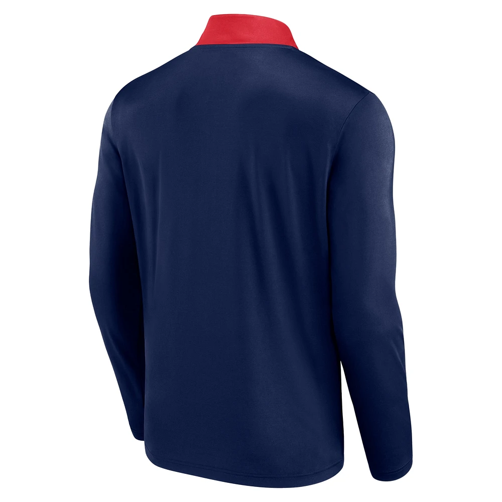 Men's Fanatics Navy Atlanta Braves Unstoppable Quarter-Zip Top