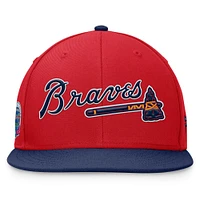 Men's Fanatics Red/Navy Atlanta Braves Fundamental Two-Tone Fitted Hat