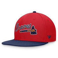 Men's Fanatics Red/Navy Atlanta Braves Fundamental Two-Tone Fitted Hat