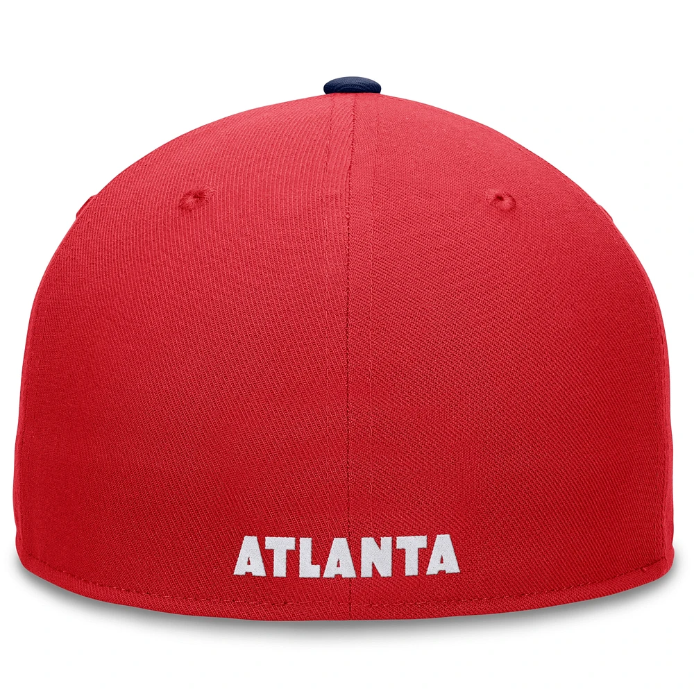 Men's Fanatics Red/Navy Atlanta Braves Fundamental Two-Tone Fitted Hat