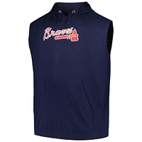 Men's Fanatics Ronald Acuña Jr. Navy Atlanta Braves Name & Number Muscle Tank Hoodie