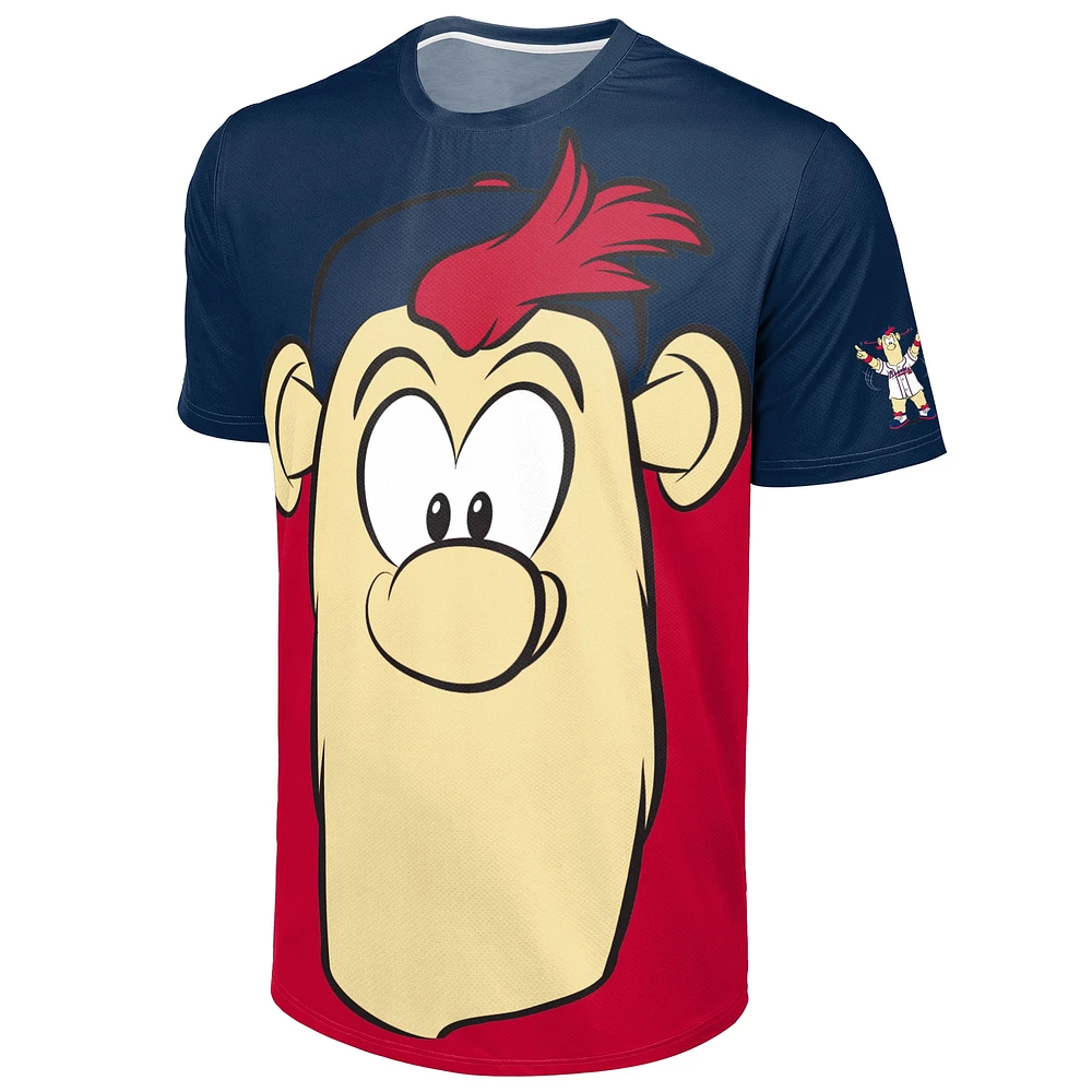 Men's FOCO Navy/Red Atlanta Braves Big Logo Mascot T-Shirt