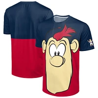 Men's FOCO Navy/Red Atlanta Braves Big Logo Mascot T-Shirt