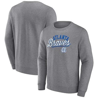 Sweat-shirt gris chiné Fanatics Atlanta Braves Simplicity pour hommes