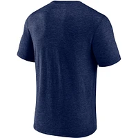 Men's Heathered Navy Atlanta Braves Badge of Honor Tri-Blend T-Shirt