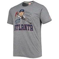 T-shirt à trois mélanges Hommage pour hommes Austin Riley Gris Atlanta Braves Caricature