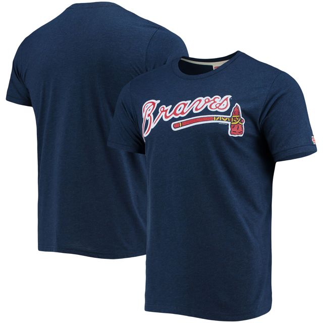 T-shirt Tri-Blend Homme Hommage Bleu Marine Atlanta Braves Logo Dessiné À La Main