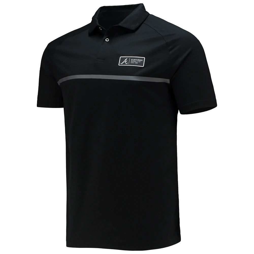 Men's Levelwear Black Atlanta Braves Sector Raglan Polo