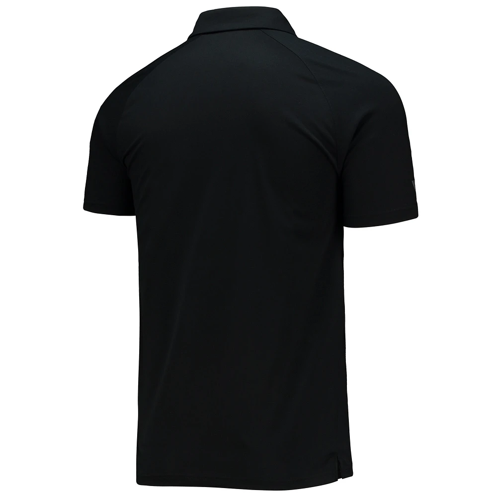 Men's Levelwear Black Atlanta Braves Sector Raglan Polo