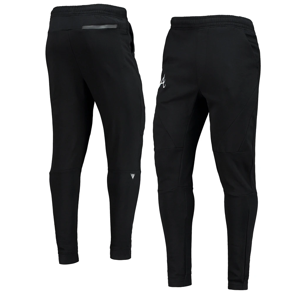 Men's Levelwear Black Atlanta Braves Tempo 22 Fleece Pants