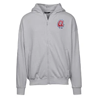 Men's Levelwear  Gray Atlanta Braves Uphill City Core Logo Full-Zip Hoodie