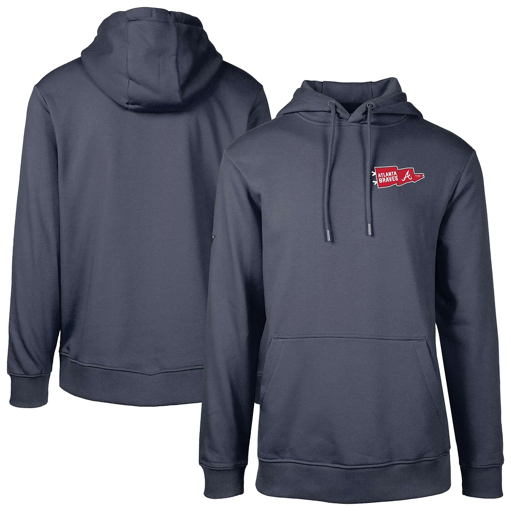 Men's Levelwear Navy Atlanta Braves Podium Rafters Pullover Hoodie