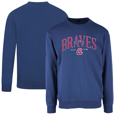 Men's Levelwear Royal Atlanta Braves Cooperstown Collection Zane Vintage Pullover Sweatshirt
