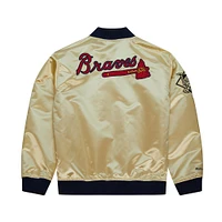 Men's Mitchell & Ness Gold Atlanta Braves OG 2.0 Lightweight Satin Full-Zip Jacket
