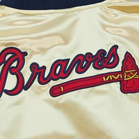 Men's Mitchell & Ness Gold Atlanta Braves OG 2.0 Lightweight Satin Full-Zip Jacket