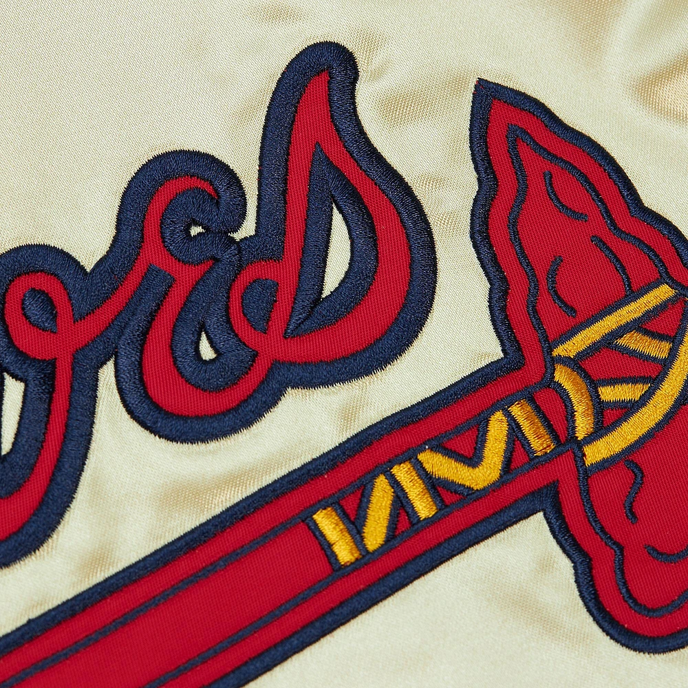 Men's Mitchell & Ness Gold Atlanta Braves OG 2.0 Lightweight Satin Full-Zip Jacket