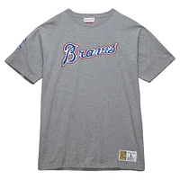 Mitchell & Ness Hank Aaron Heather Grey Atlanta Braves Cooperstown Collection Legends T-shirt pour hommes