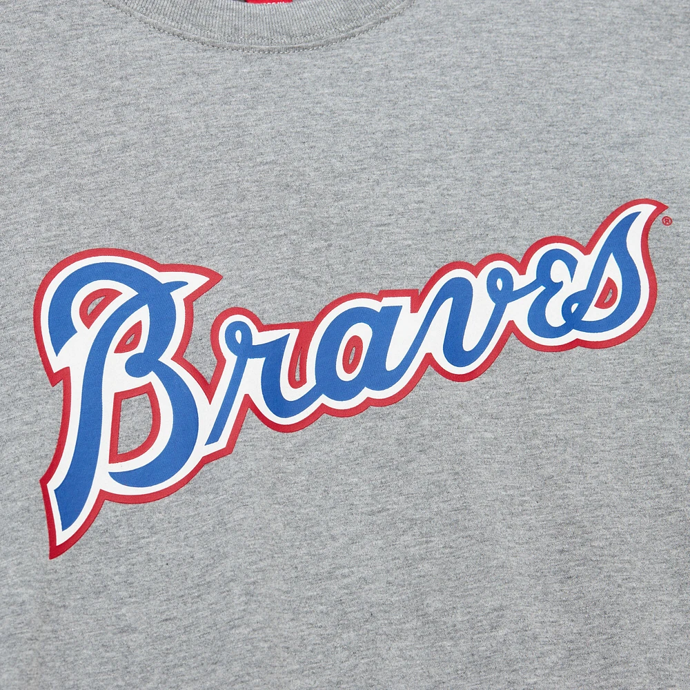Mitchell & Ness Hank Aaron Heather Grey Atlanta Braves Cooperstown Collection Legends T-shirt pour hommes