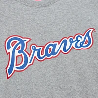 Mitchell & Ness Hank Aaron Heather Grey Atlanta Braves Cooperstown Collection Legends T-shirt pour hommes