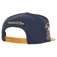 Casquette Snapback Work It des Atlanta Braves de Mitchell & Ness pour hommes, bleu marine