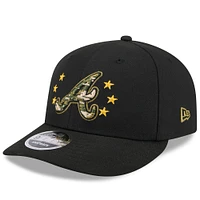 Men's New Era  Black Atlanta Braves 2024 Armed Forces Day Low Profile 9FIFTY Snapback Hat