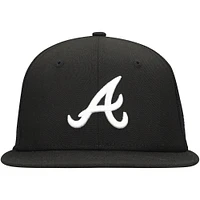Men's New Era Black Atlanta Braves 59FIFTY Trucker Fitted Hat
