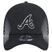 Casquette flex Active Dash Mark 39THIRTY des Atlanta Braves New Era noire pour hommes