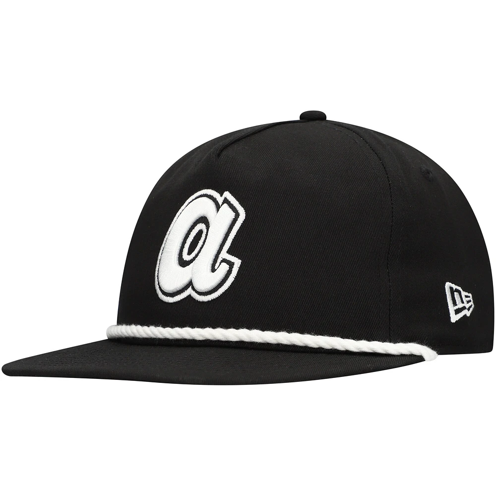 Men's New Era Black Atlanta Braves Golfer Snapback Hat