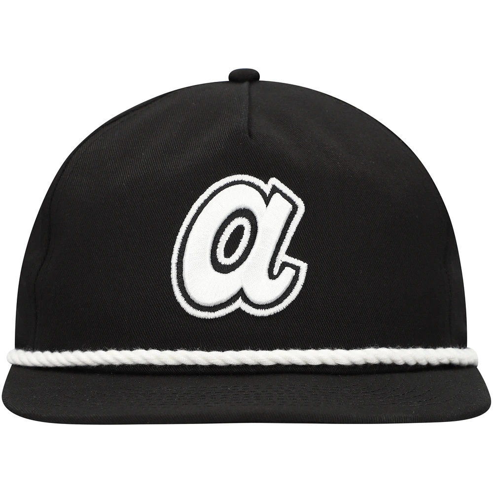 Men's New Era Black Atlanta Braves Golfer Snapback Hat