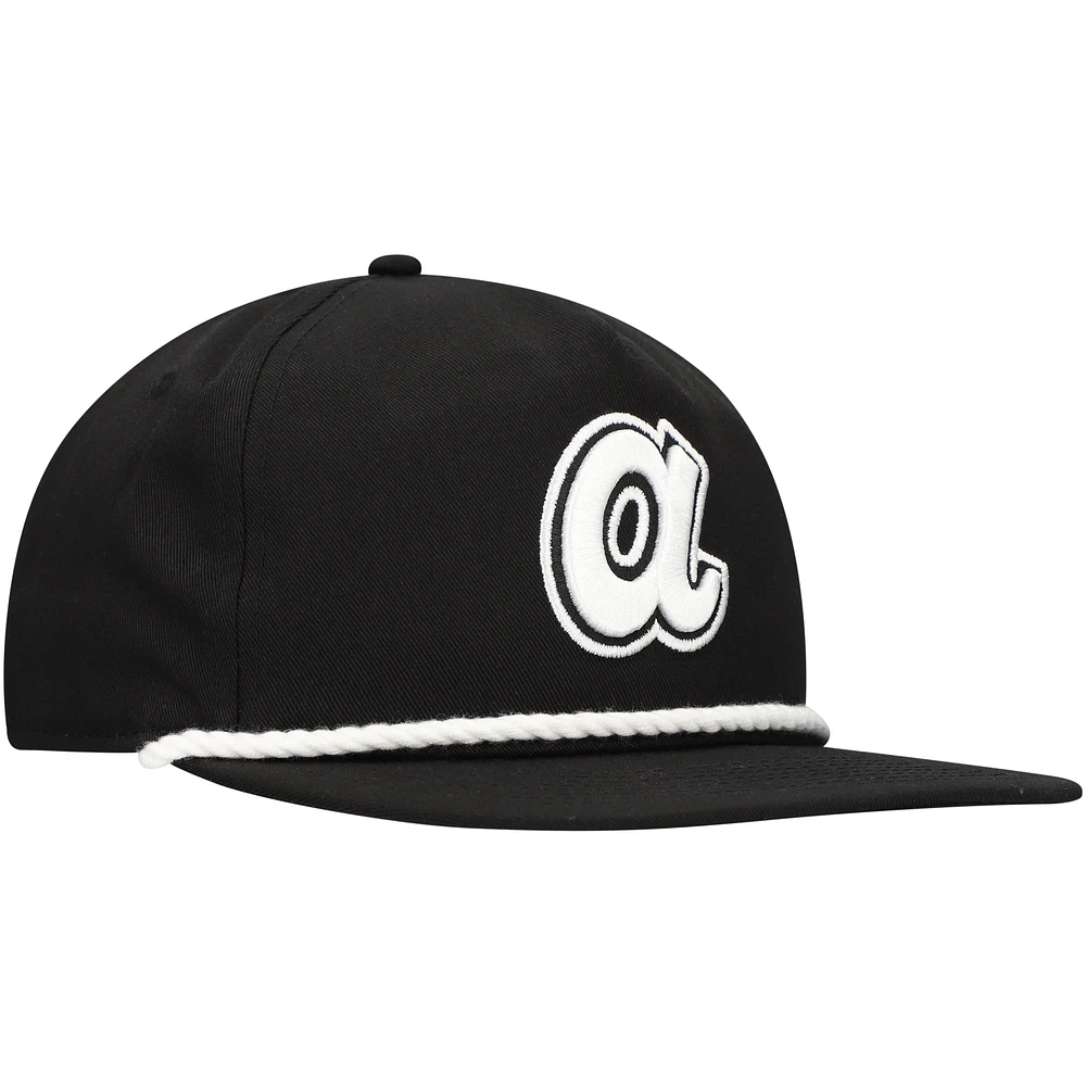 Men's New Era Black Atlanta Braves Golfer Snapback Hat
