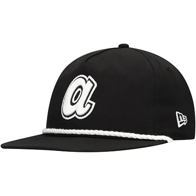 Casquette snapback de golfeur Atlanta Braves New Era noire pour hommes