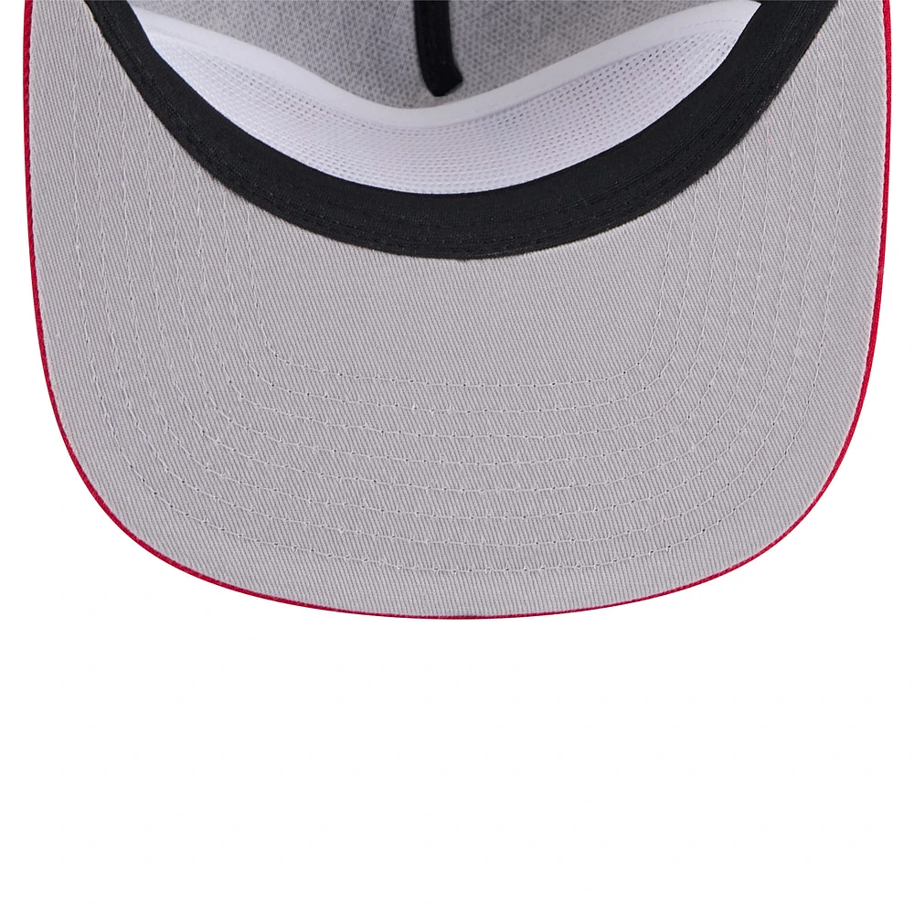 Men's New Era Black Atlanta Braves Throwback Meshback Golfer Hat