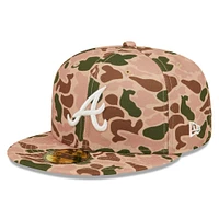 Men's New Era Duck Camo Atlanta Braves 1995 World Series Flame Undervisor 59FIFTY - Fitted Hat