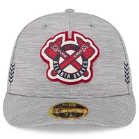 Men's New Era  Gray Atlanta Braves 2024 Clubhouse Low Profile 59FIFTY Fitted Hat
