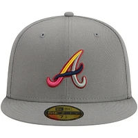 Men's New Era  Gray Atlanta Braves Multi Color Pack 59FIFTY Fitted Hat